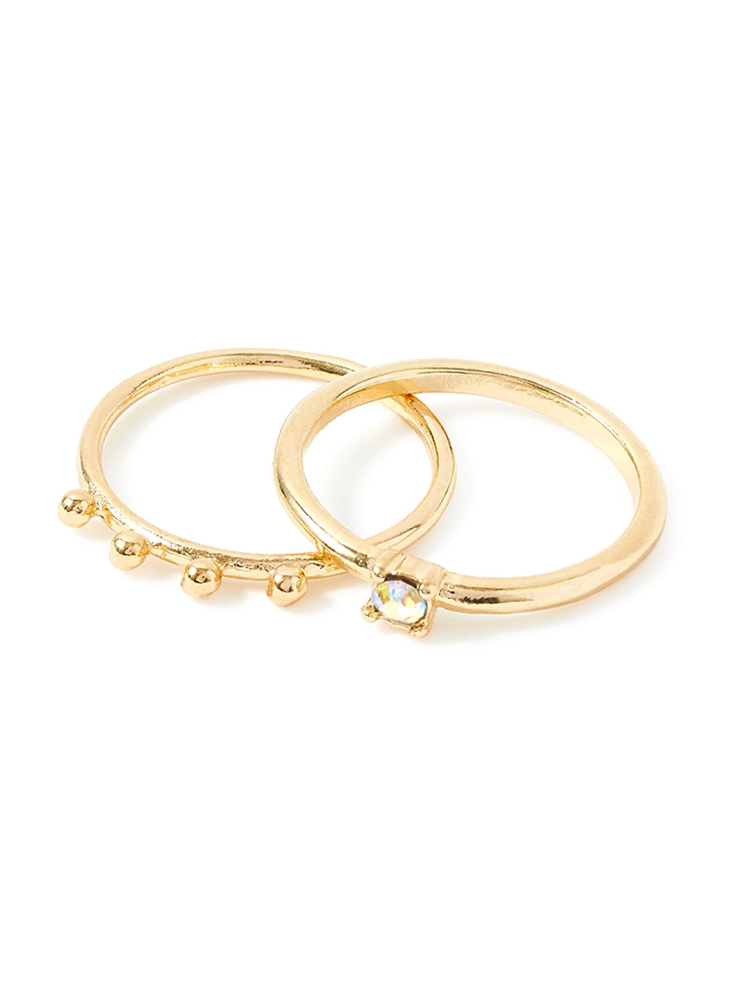 Buy Accessorize London Women Set Of 2 Opal & Bobble Stacking Rings