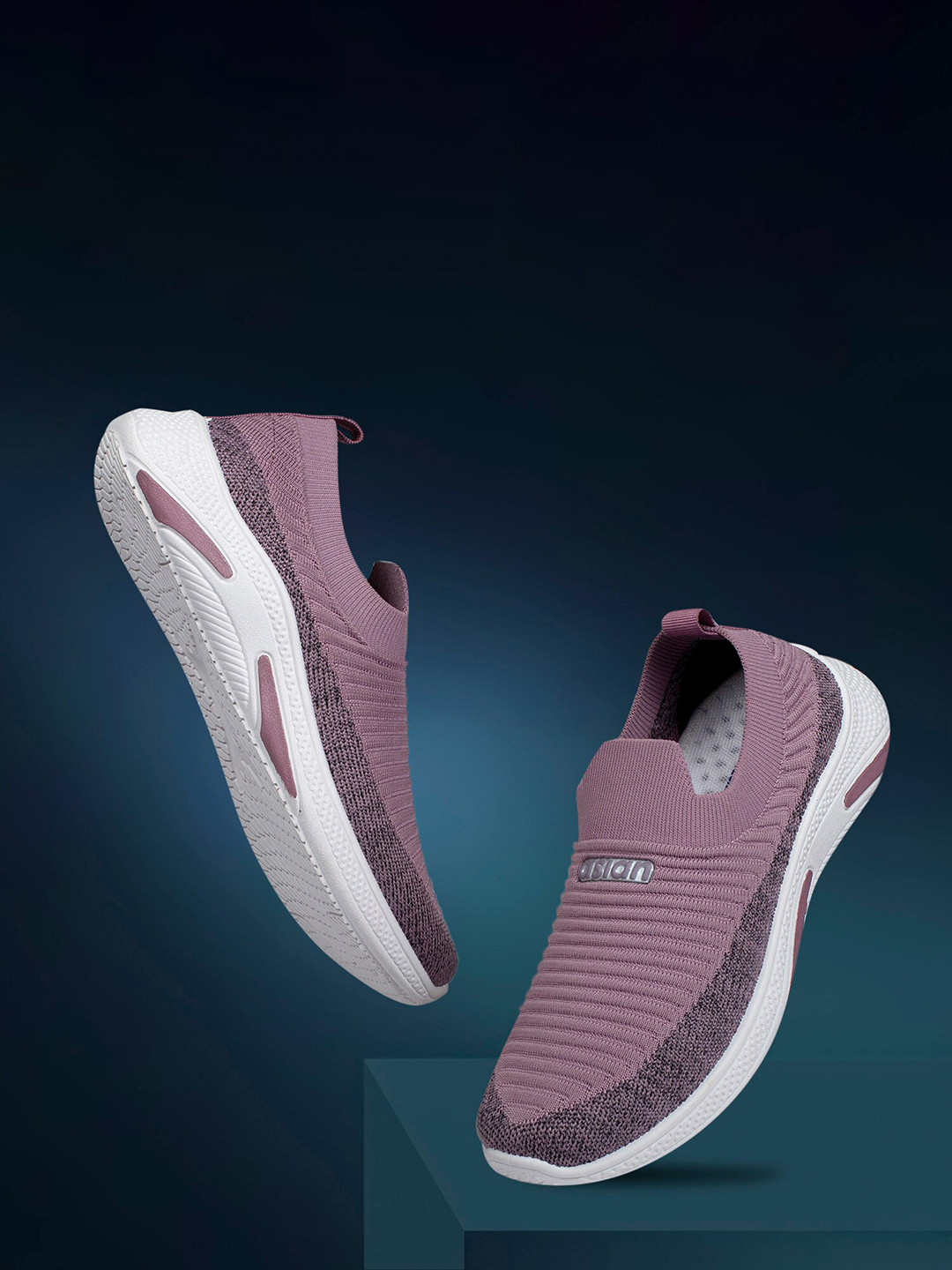 mauve slip on sneakers