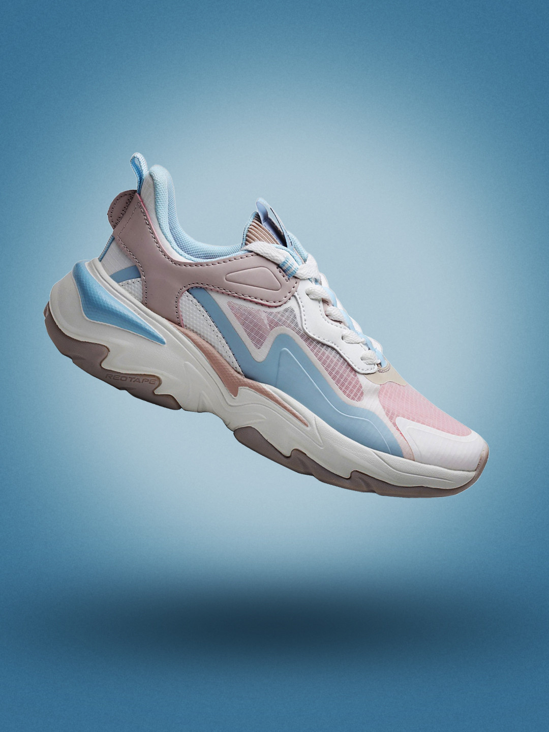 white shoes red tape