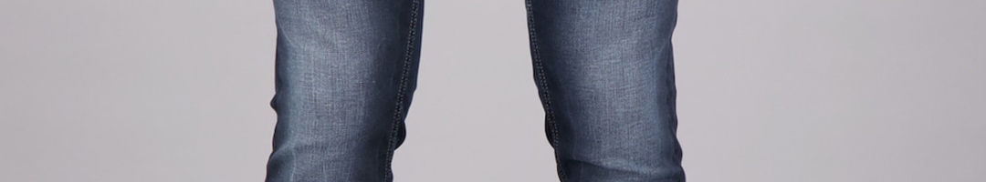 Buy FREESOUL Men Blue Slim Fit Low Distress Heavy Fade Jeans - Jeans ...