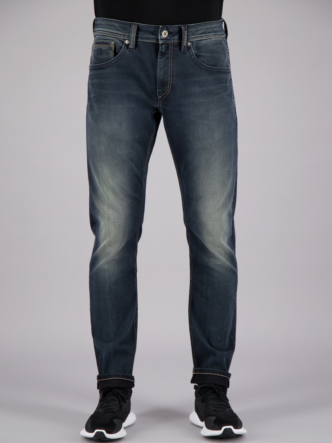 Buy FREESOUL Men Blue Slim Fit Heavy Fade Jeans - Jeans for Men ...