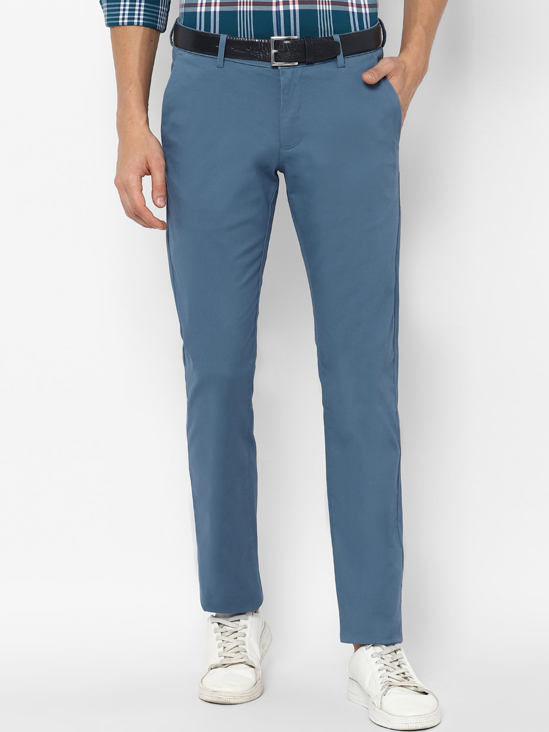 Buy Allen Solly Men Blue Slim Fit Trousers - Trousers for Men 17720078 ...