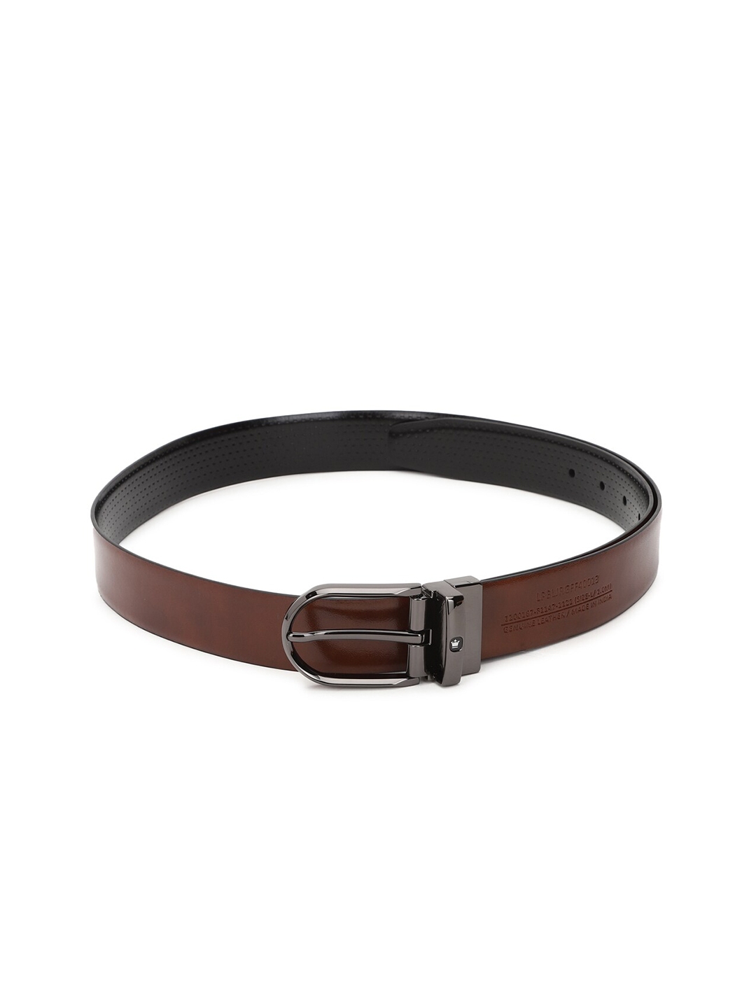 Buy Louis Philippe Men Black Textured Leather Belt - Belts for Men ...