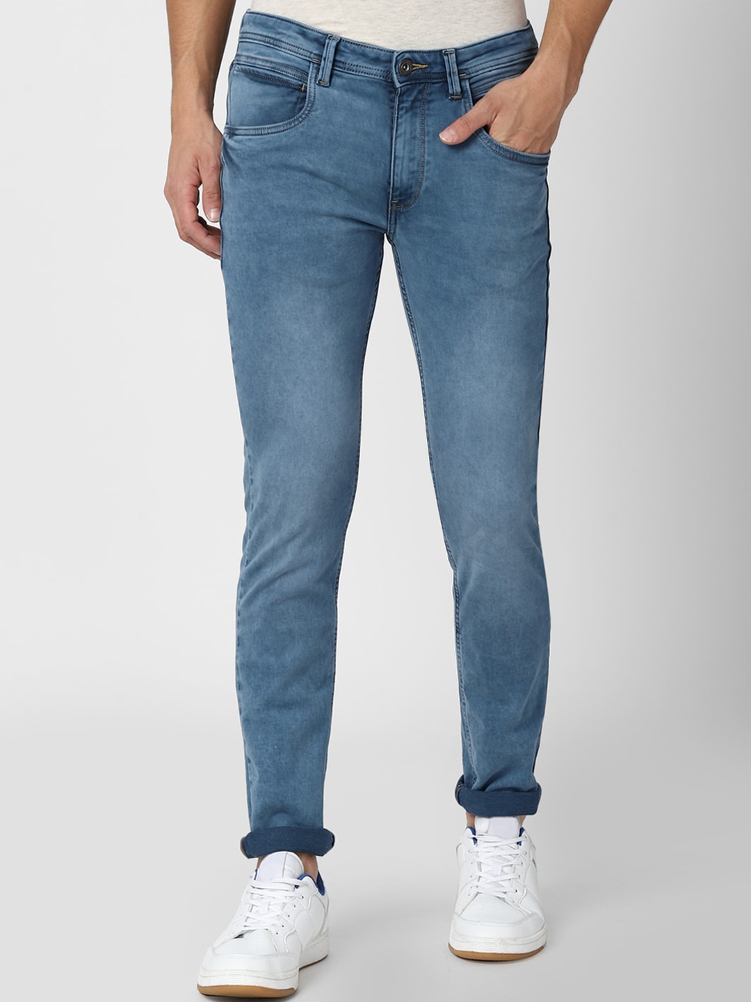 Buy VAN HEUSEN DENIM LABS Men Blue Skinny Fit Heavy Fade Jeans - Jeans ...