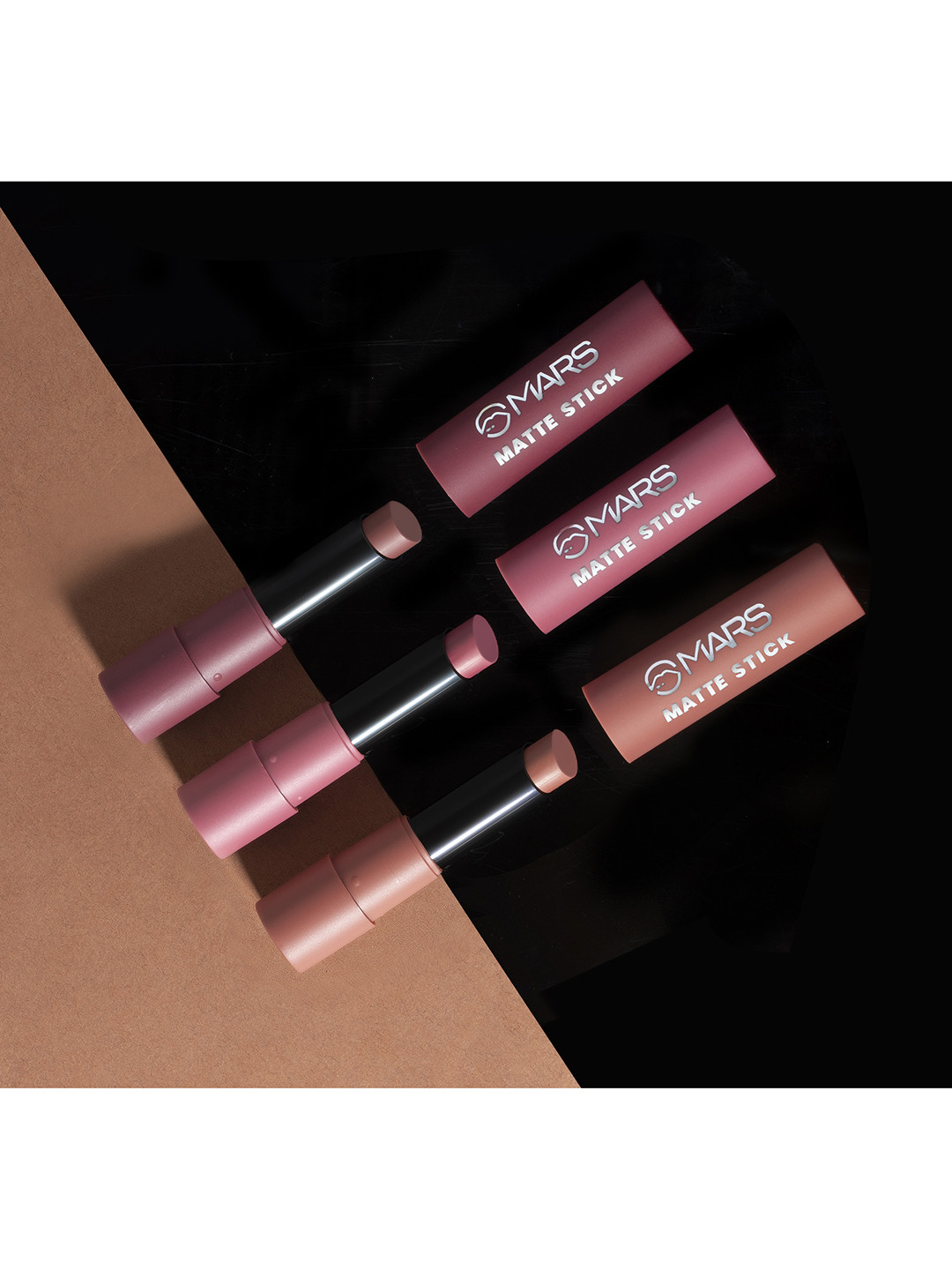Buy MARS Set Of 3 Matte Lipsticks Box Peaches And Nudes 02 Lipstick