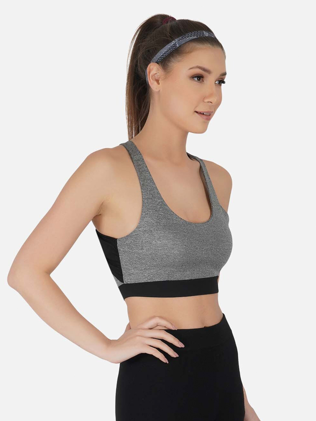 Buy IMPERATIVE Black & Grey Colourblocked Solid Non Padded Non Wired