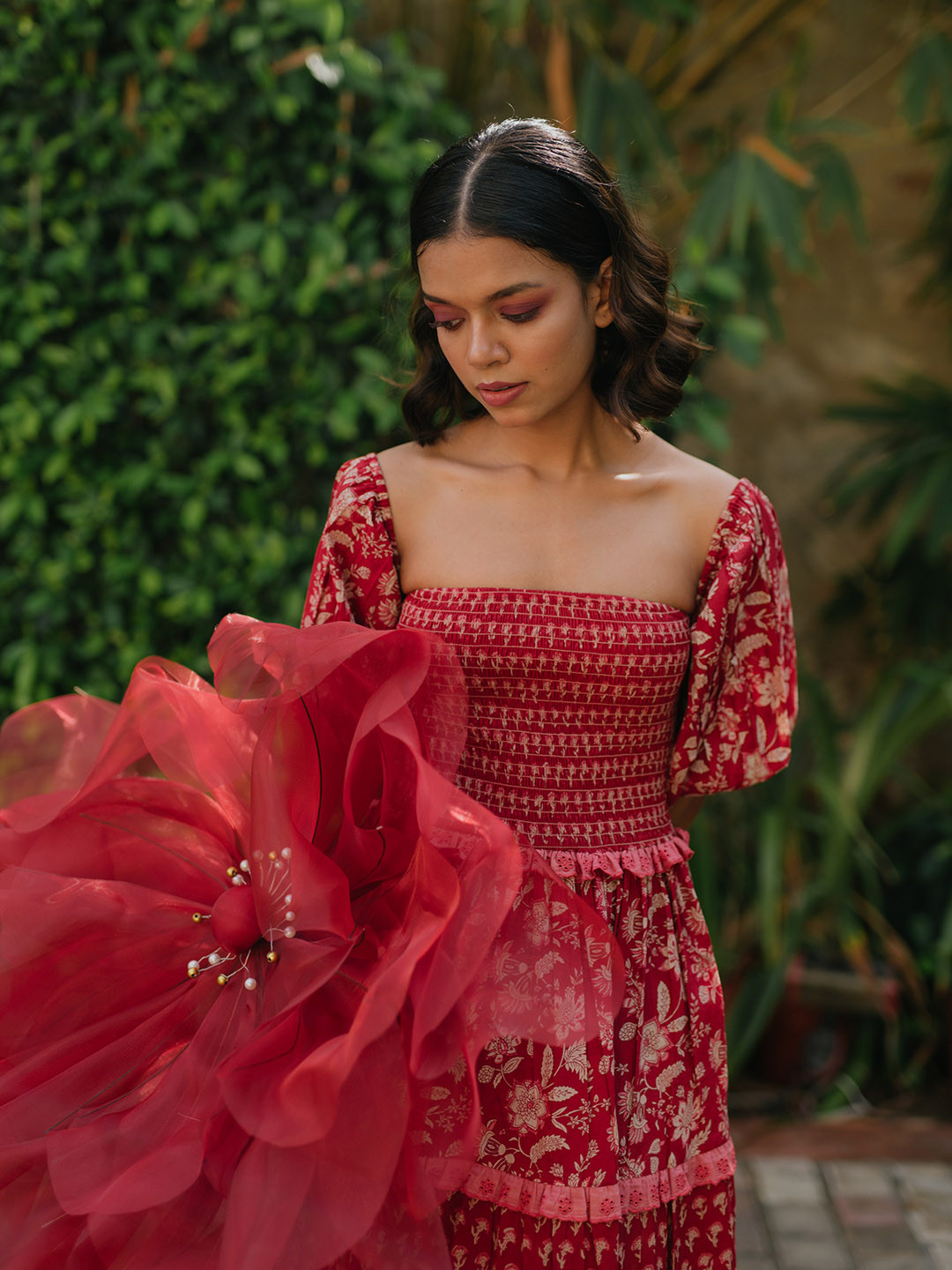 Adina Dress, Red X-Ray Floral main image 1