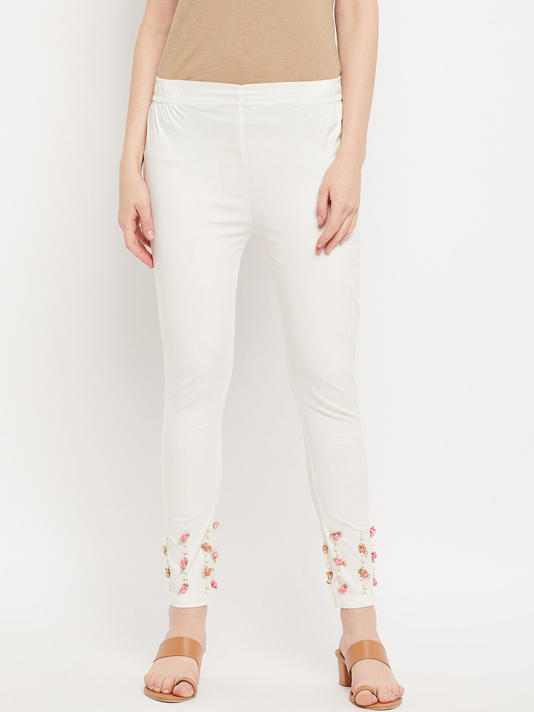 Buy Clora Creation Women Cream Coloured Embellished Smart Easy Wash