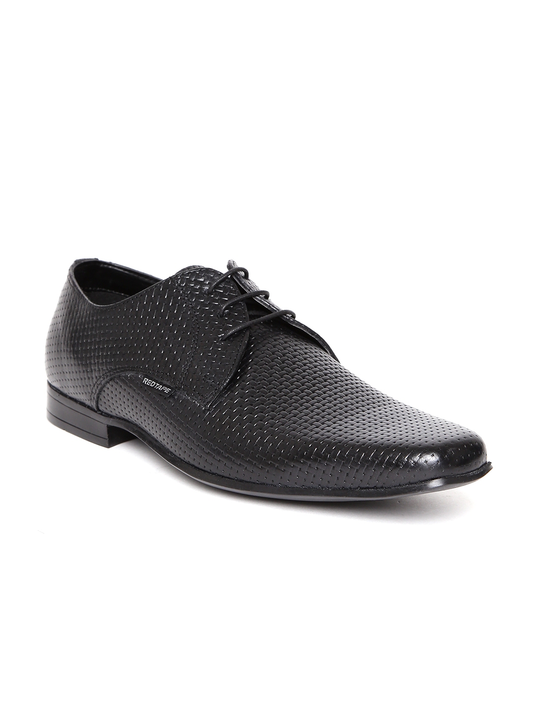 red tape men's black formal shoes