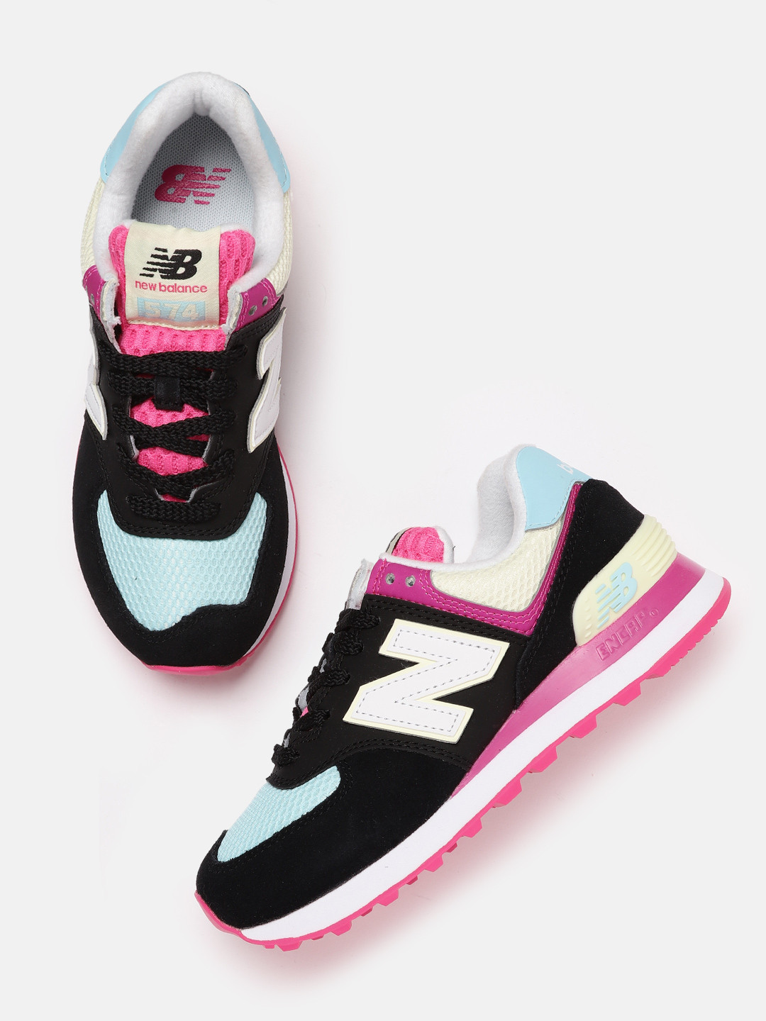 Buy New Balance Women Black Colourblocked Suede Sneakers Casual Shoes