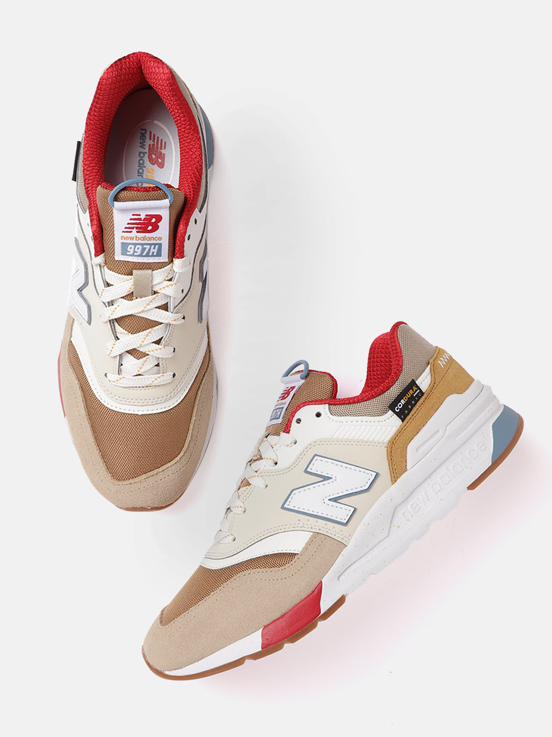 Buy New Balance Men Beige & Brown Woven Design Suede Sneakers Casual