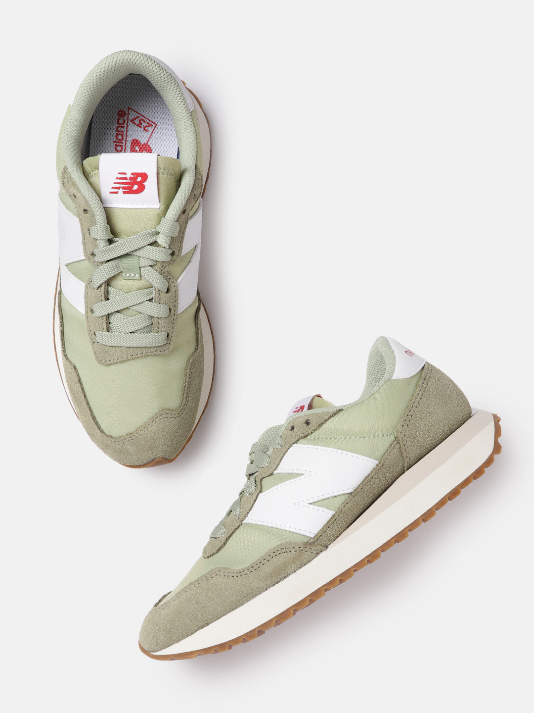 Buy New Balance Men Olive Green Solid Suede Sneakers Casual Shoes for