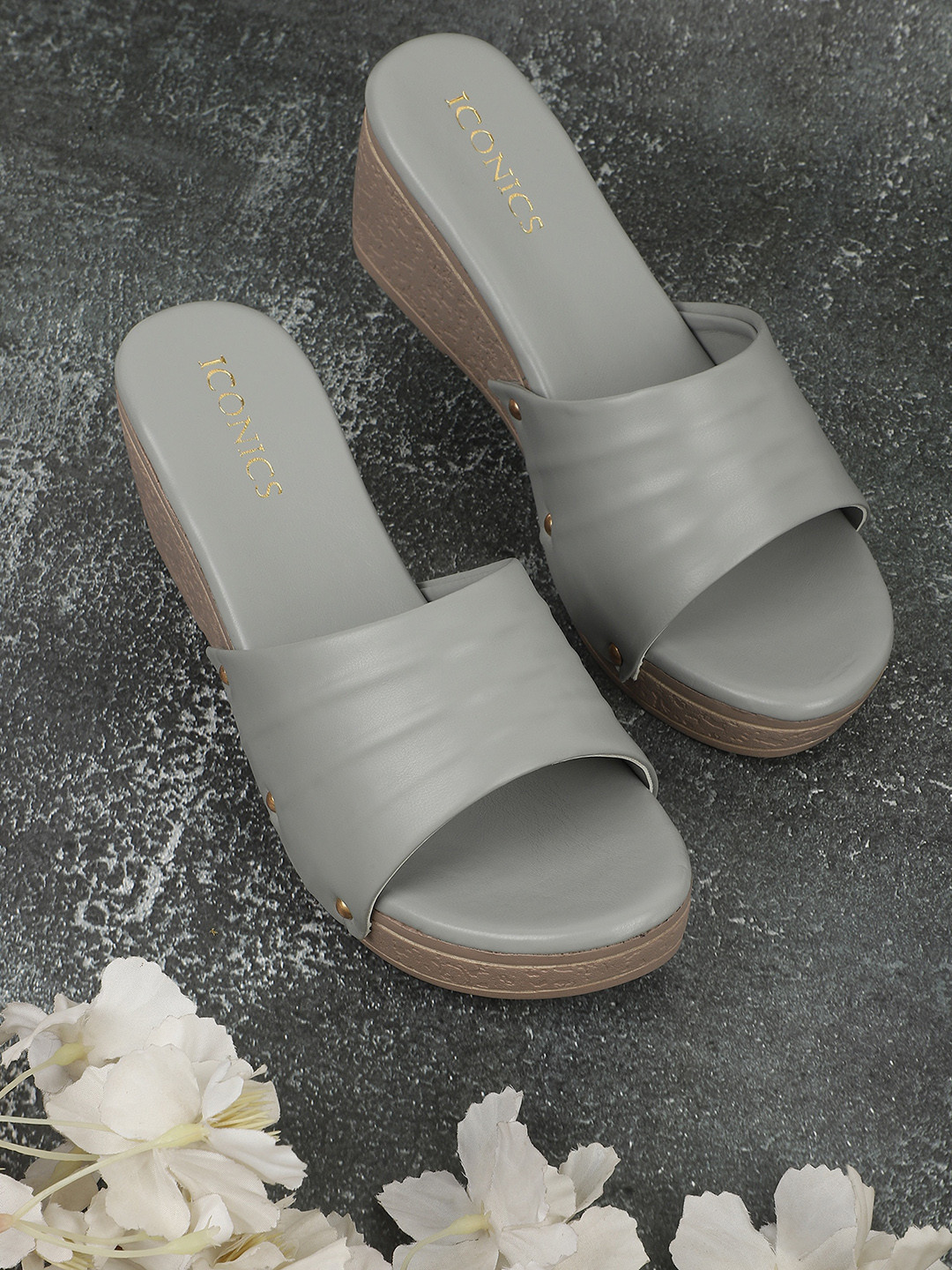 Buy ICONICS Grey Solid Wedges Heels for Women 17731966 Myntra