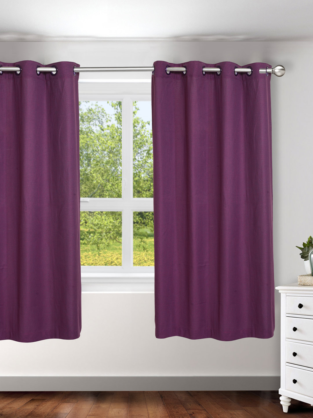 Buy Ariana Purple Single Regular Window Curtain Curtains And Sheers