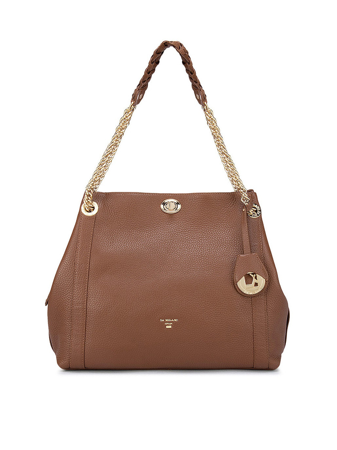 Buy Da Milano Women Brown Leather Bucket Shoulder Bag Handbags for