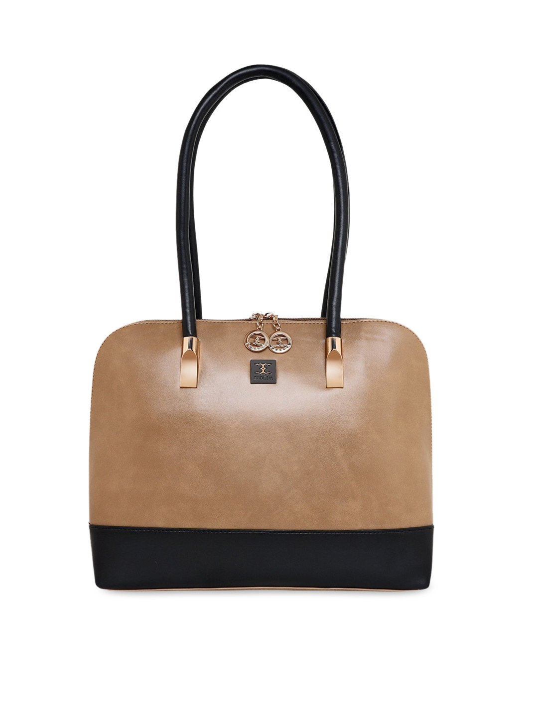 Buy ESBEDA Beige Colourblocked Structured Shoulder Bag Handbags for