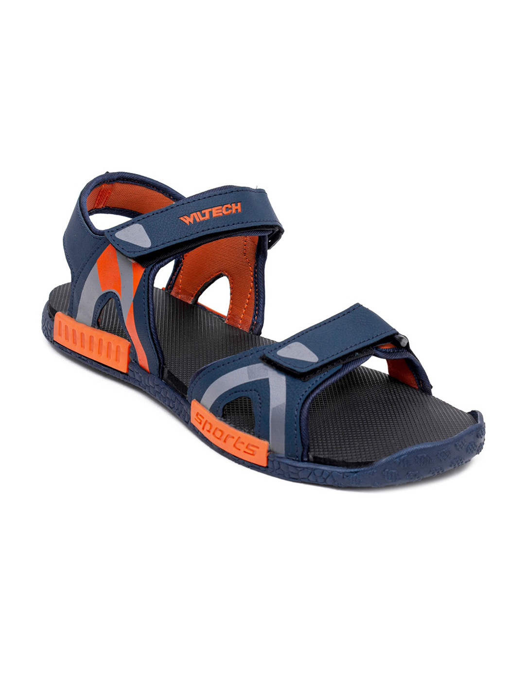 Buy ASIAN Men Navy Blue & Orange Solid Sports Sandals Sports Sandals