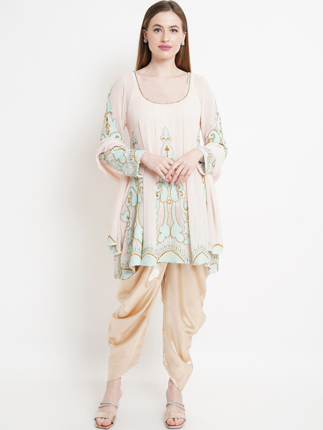Peach Kurta Imported Dhoti main image 0