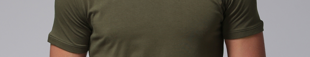 Buy YWC Men Olive Green Solid V Neck T Shirt - Tshirts for Men 1774281 ...