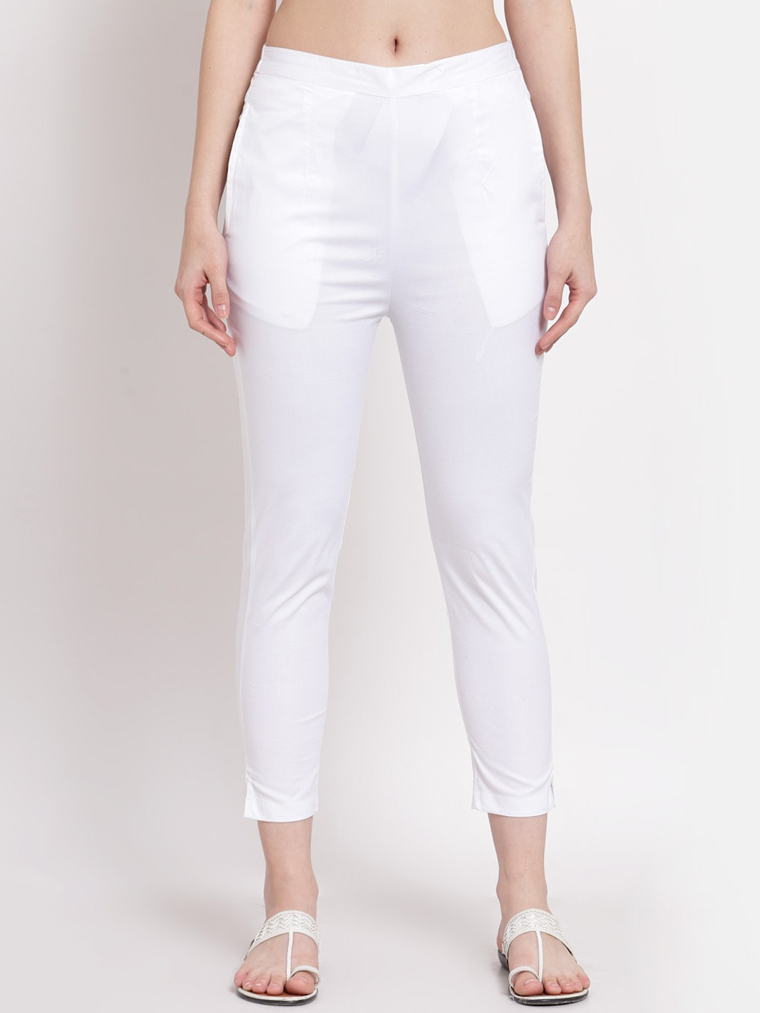 Buy Altiven Women White Relaxed Slim Fit Low Rise Trousers Trousers for Women 17743228 Myntra