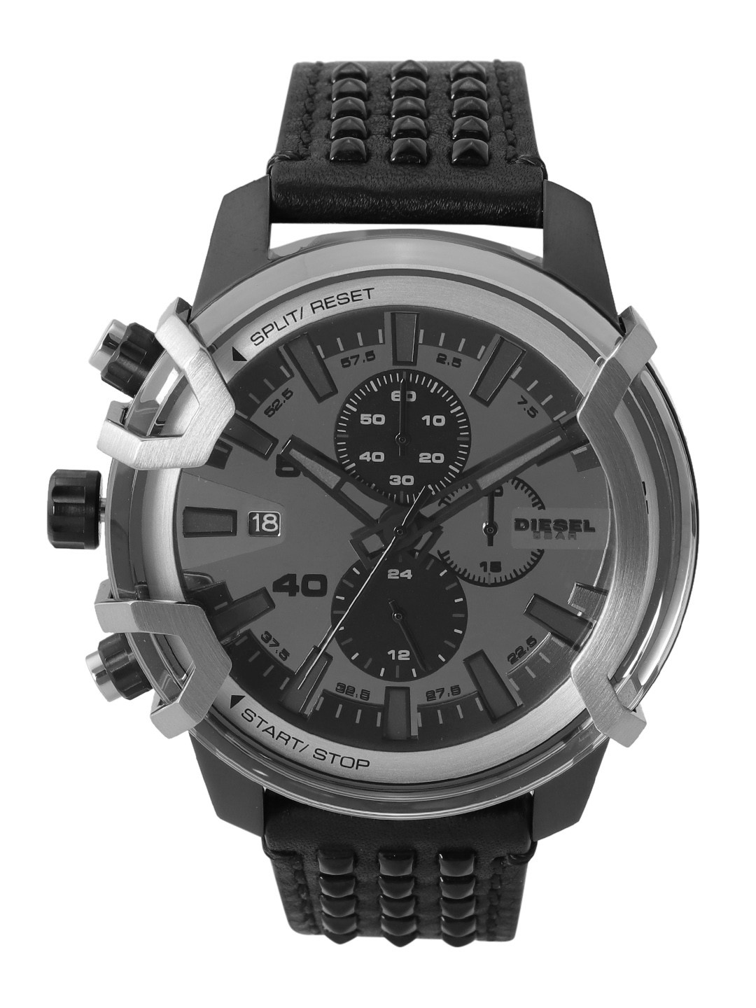 Buy DIESEL Men Black Dial & Leather Straps Analogue Watch DZ4571