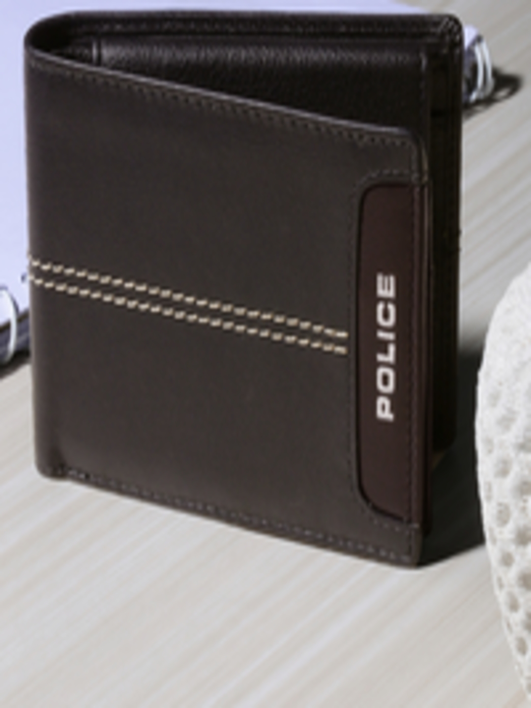 Buy Police Men Black & White Solid Leather Two Fold Wallet - Wallets ...