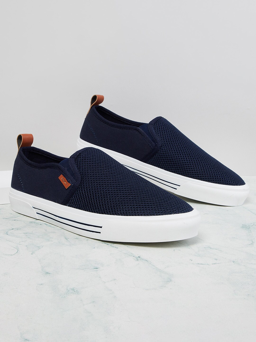 Buy Max Men Navy Blue Solid Slip On Sneakers - Casual Shoes for Men ...