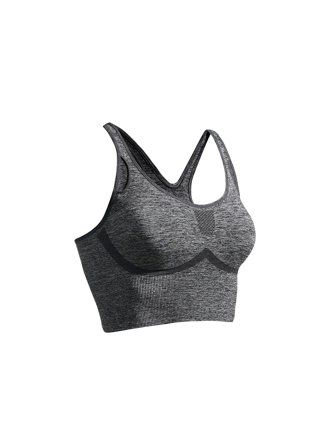 Buy Domyos By Decathlon Charcoal Grey Long Dynamic Yoga Sports Bra