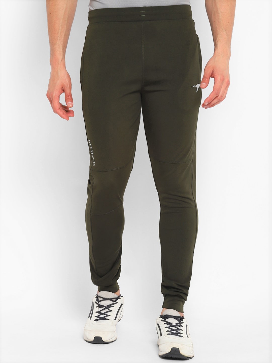 Buy HPS Sports Men Olive Green Solid Lycra Dry Fit Joggers - Track ...