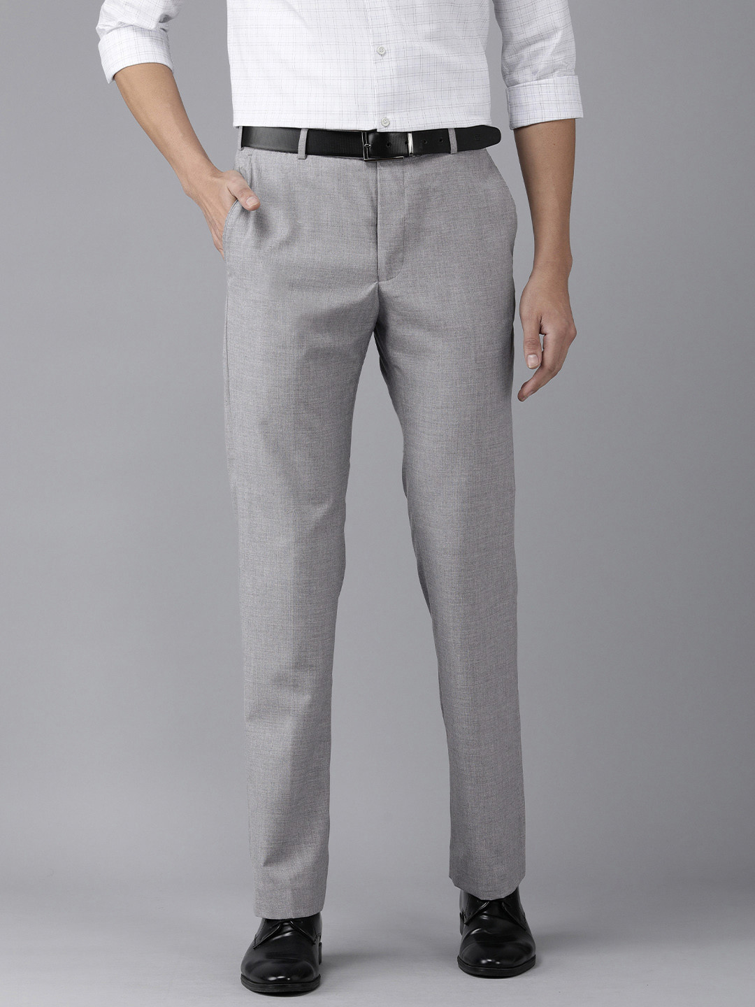 Buy Park Avenue Men Grey Smart Fit Trousers - Trousers for Men 17769330 ...