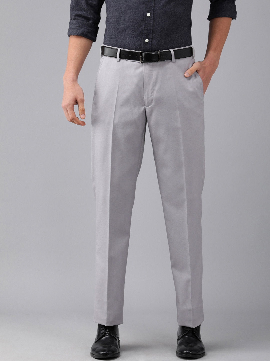 Buy Park Avenue Men Grey Trousers - Trousers for Men 17769482 | Myntra