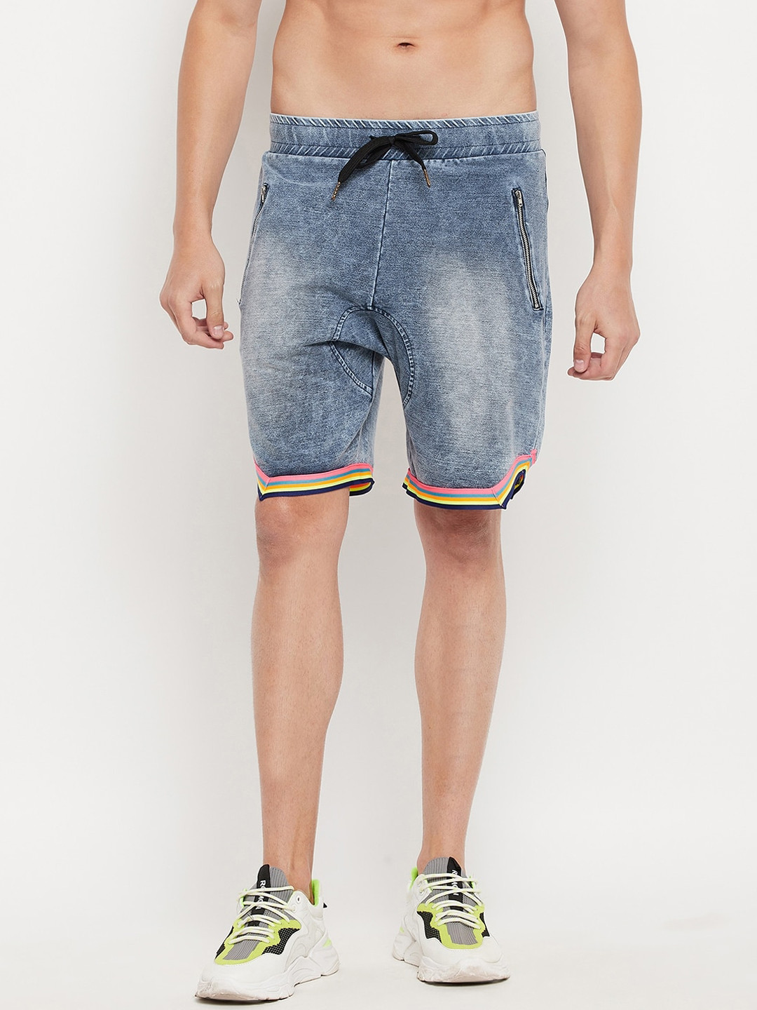 Buy FUGAZEE Men Blue Washed Denim Shorts Shorts for Men 17773194 Myntra