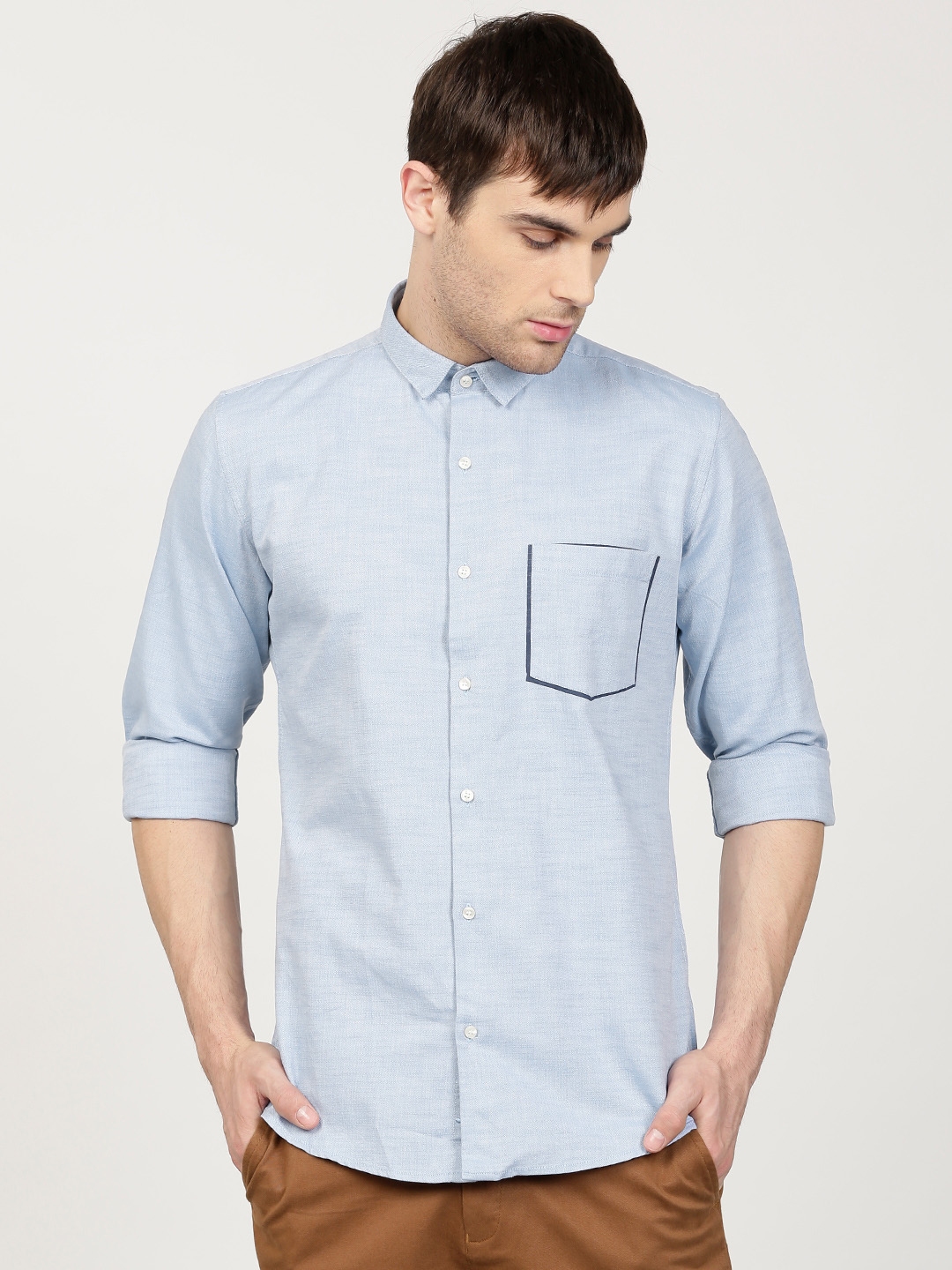 Buy Ether Men Blue Slim Fit Casual Shirt - Shirts for Men 1777334 | Myntra