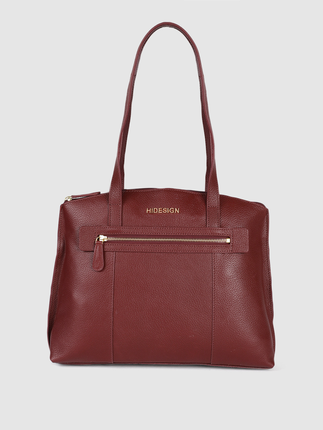 Buy Hidesign Maroon Leather Structured Shoulder Bag Handbags for