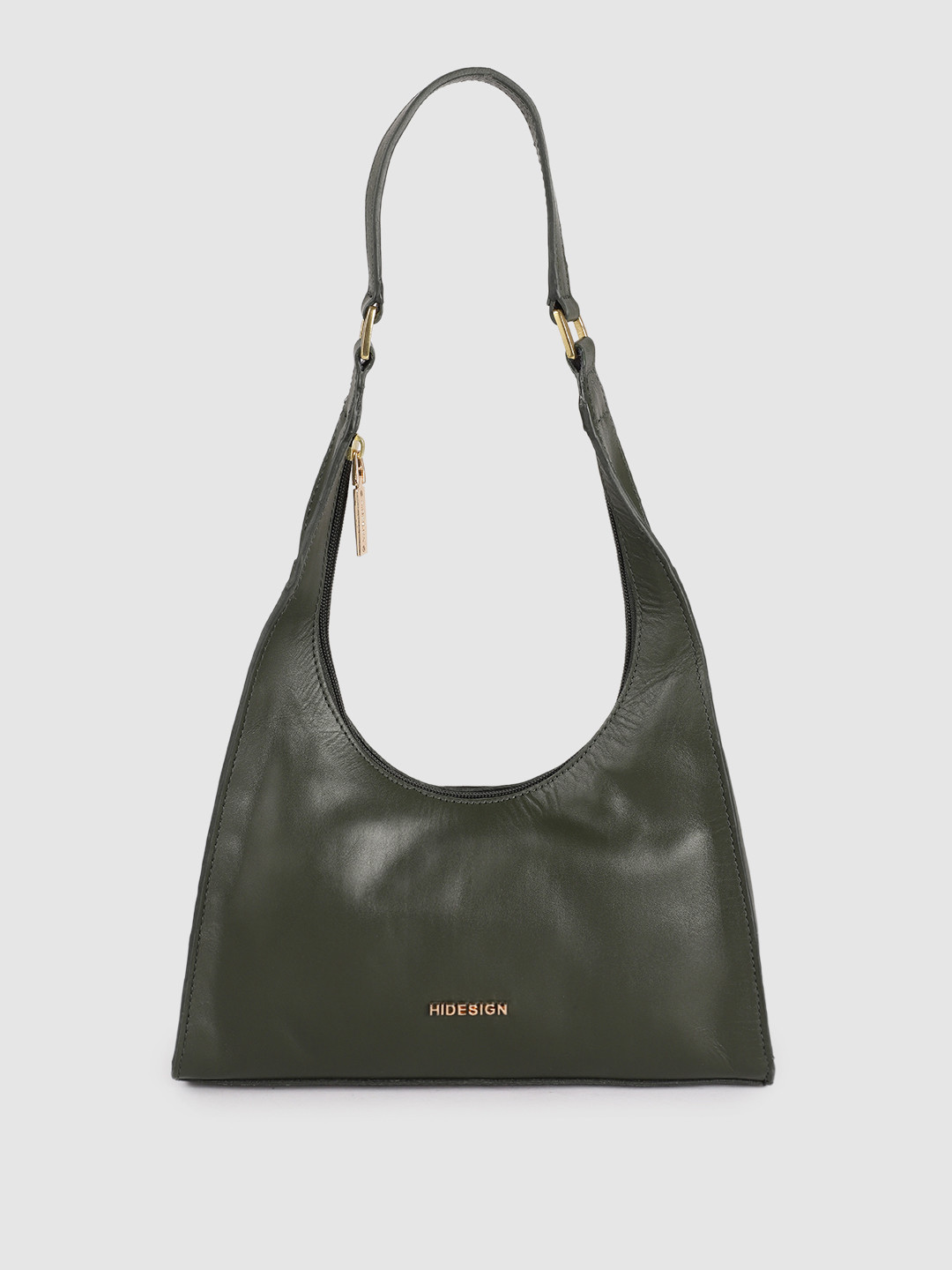 Buy Hidesign Olive Green Leather Structured Hobo Bag Handbags for