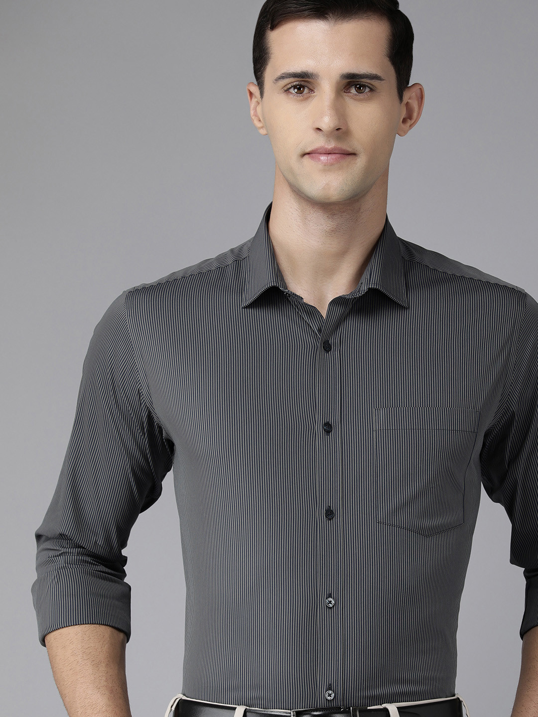 Buy Park Avenue Men Blue Slim Fit Striped Formal Shirt Shirts for Men