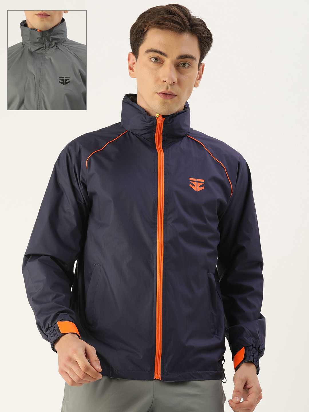 Buy Sports52 Wear Men Navy Blue Reversible Rain Jacket Rain Jacket