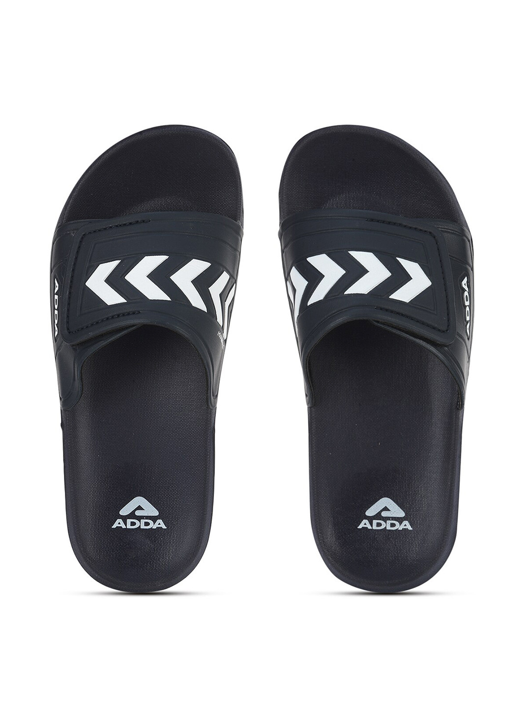 Buy Adda Men Navy Blue & White Printed Rubber Sliders - Flip Flops for ...