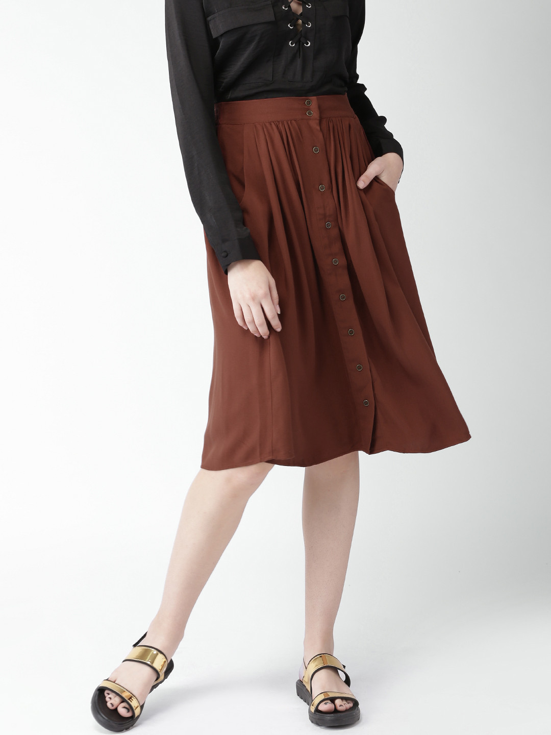 Buy FOREVER 21 Brown A Line Skirt Skirts for Women 1778036 Myntra
