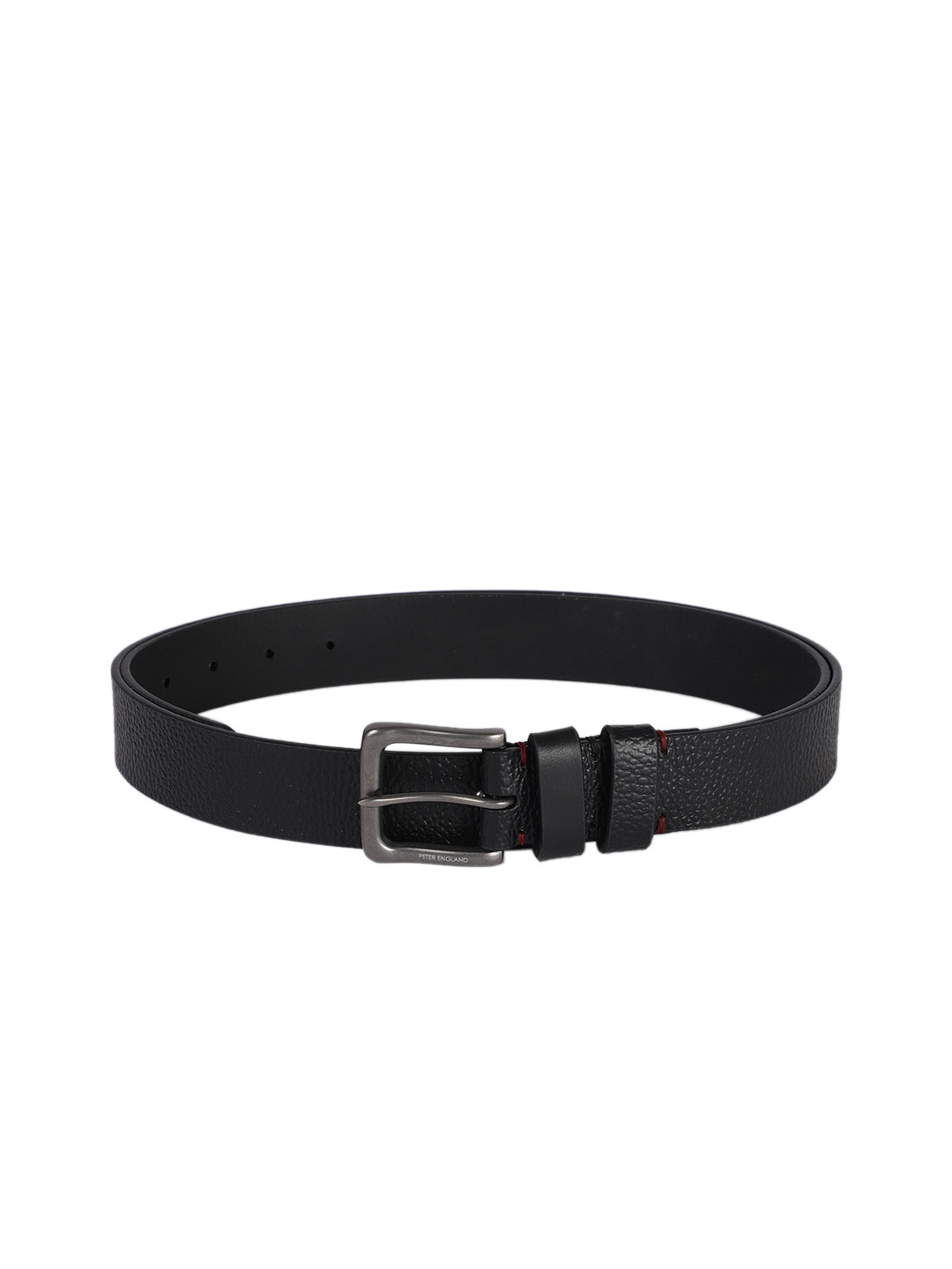 Buy Peter England Men Black Textured Leather Formal Belt Belts for