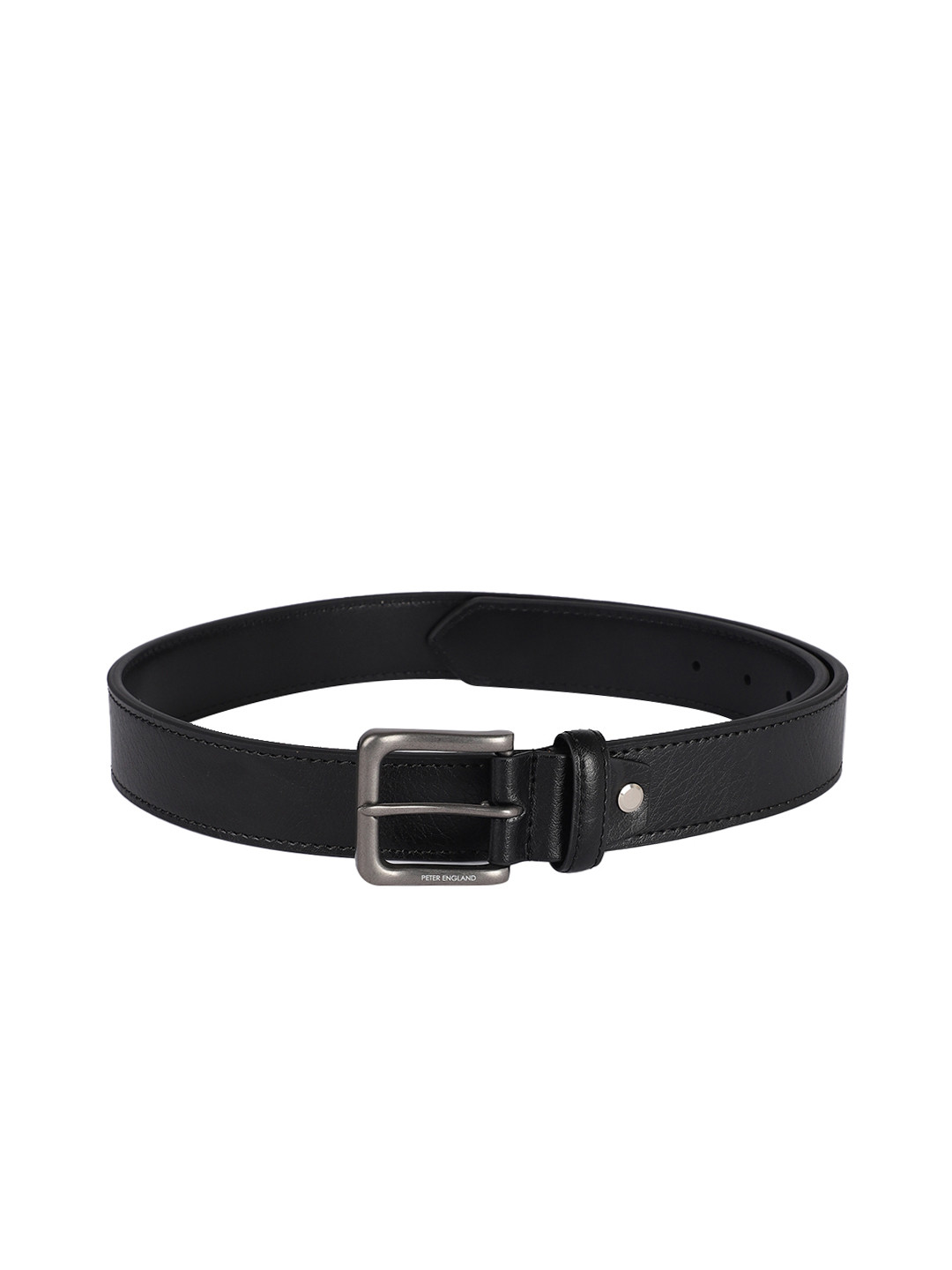 Buy Peter England Men Black Textured Leather Formal Belt Belts for