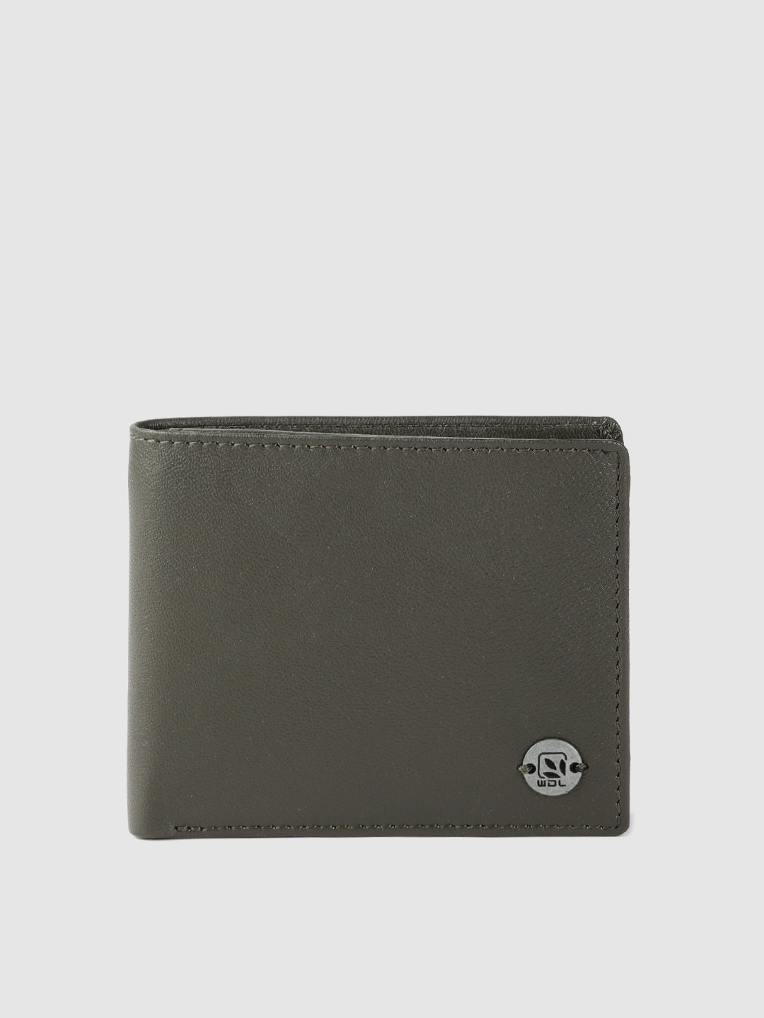 Buy Woodland Men Olive Green Leather Two Fold Wallet Wallets for Men