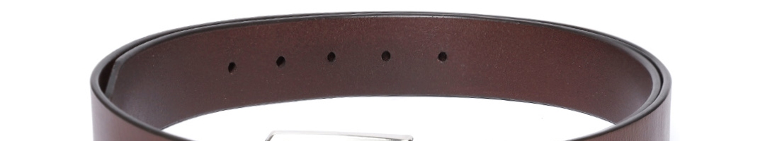 Buy Woodland Men Coffee Brown Textured Leather Belt - Belts for Men ...
