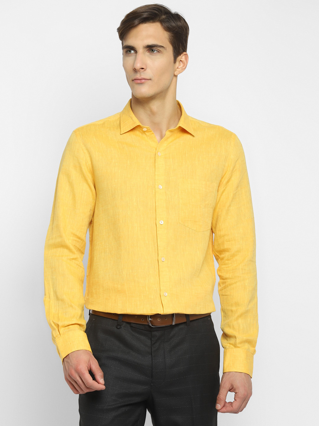 Buy Turtle Men Yellow Slim Fit Casual Shirt Shirts for Men 17785876