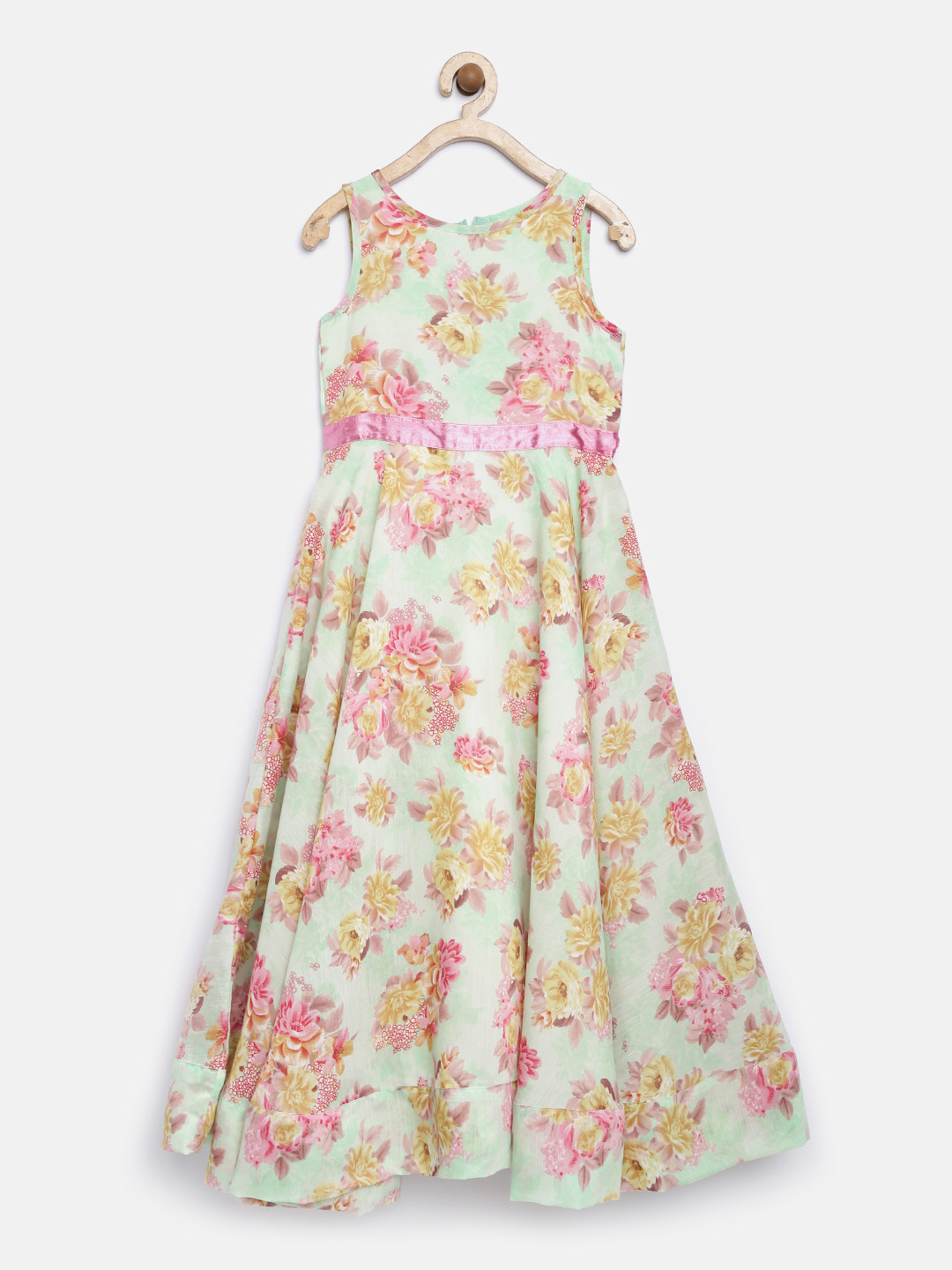 Buy Biba Girls Green Floral Print Empire Dress Dresses for Girls