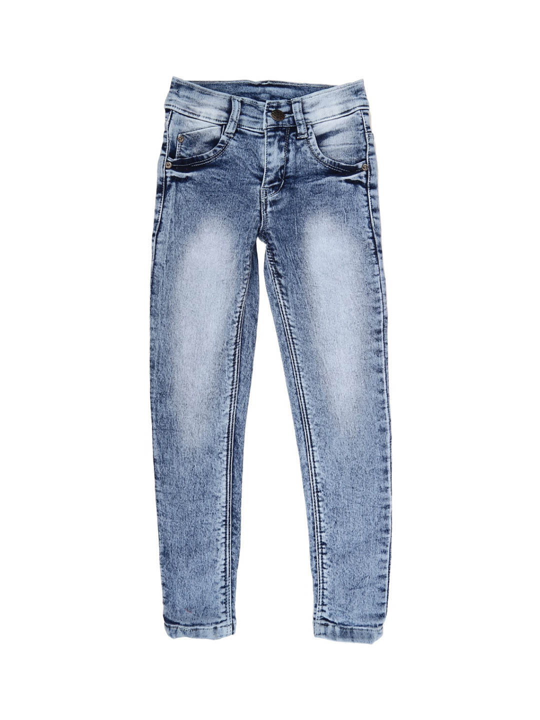 Buy V Mart Girls Blue High Rise Classic Slim Fit Heavy Fade Cotton