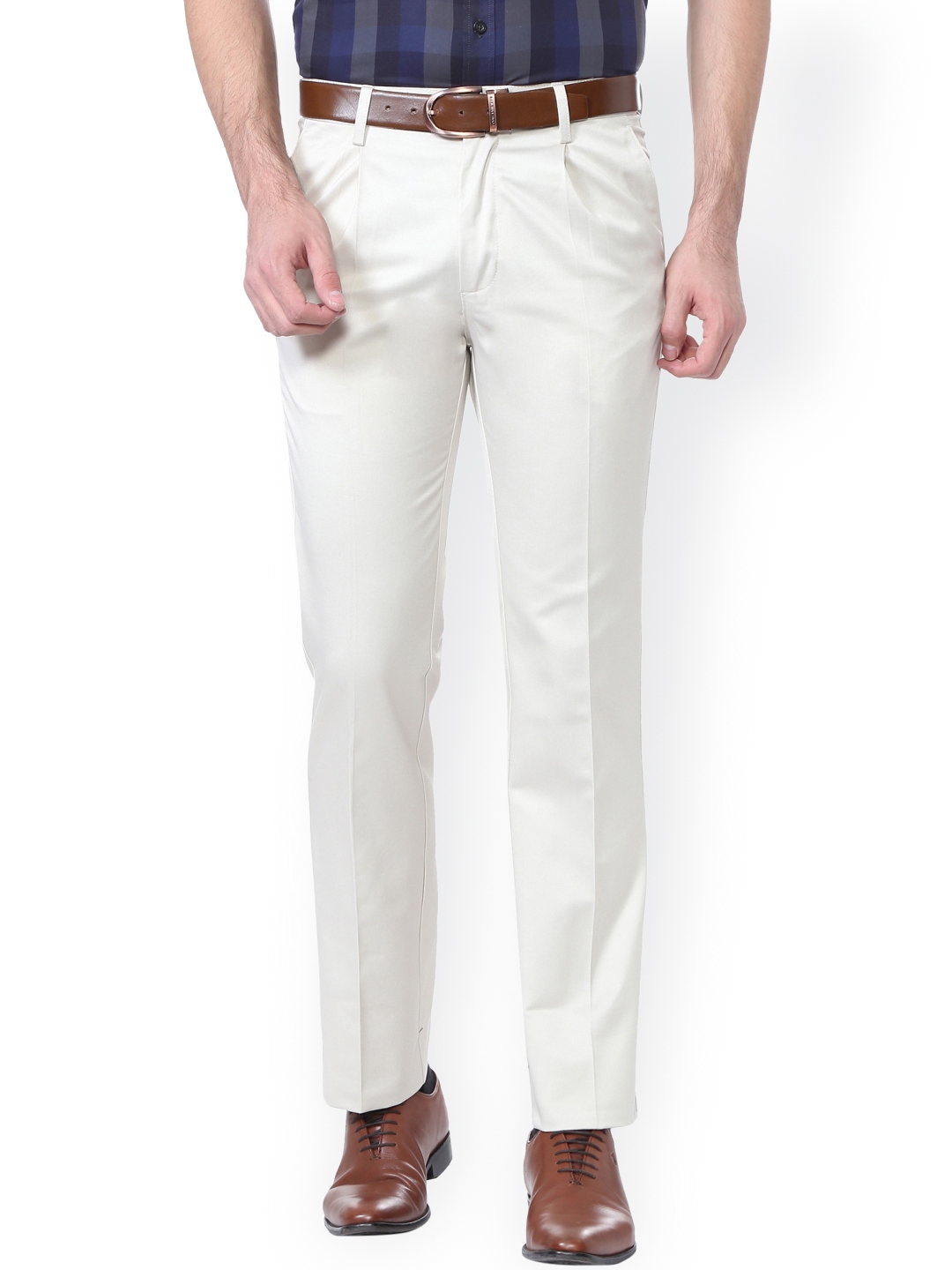 Buy Allen Solly Off White Formal Trousers - Trousers for Men 1779763 ...