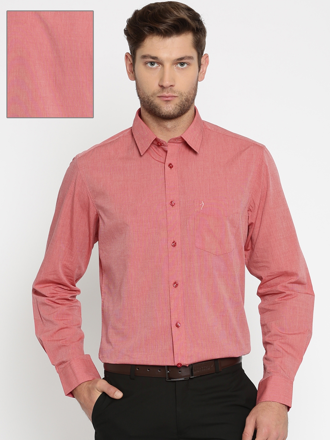 Buy Indian Terrain Men Red Slim Fit Formal Shirt Shirts For Men buy-indian-terrain-men-red-slim-fit-formal-shirt-shirts-for-men