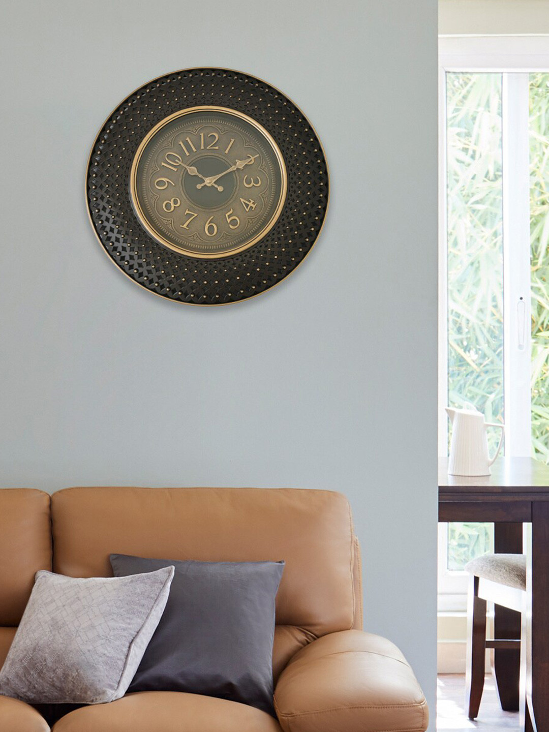 Buy Home Centre Brown Textured Vintage Wall Clock Clocks for Unisex