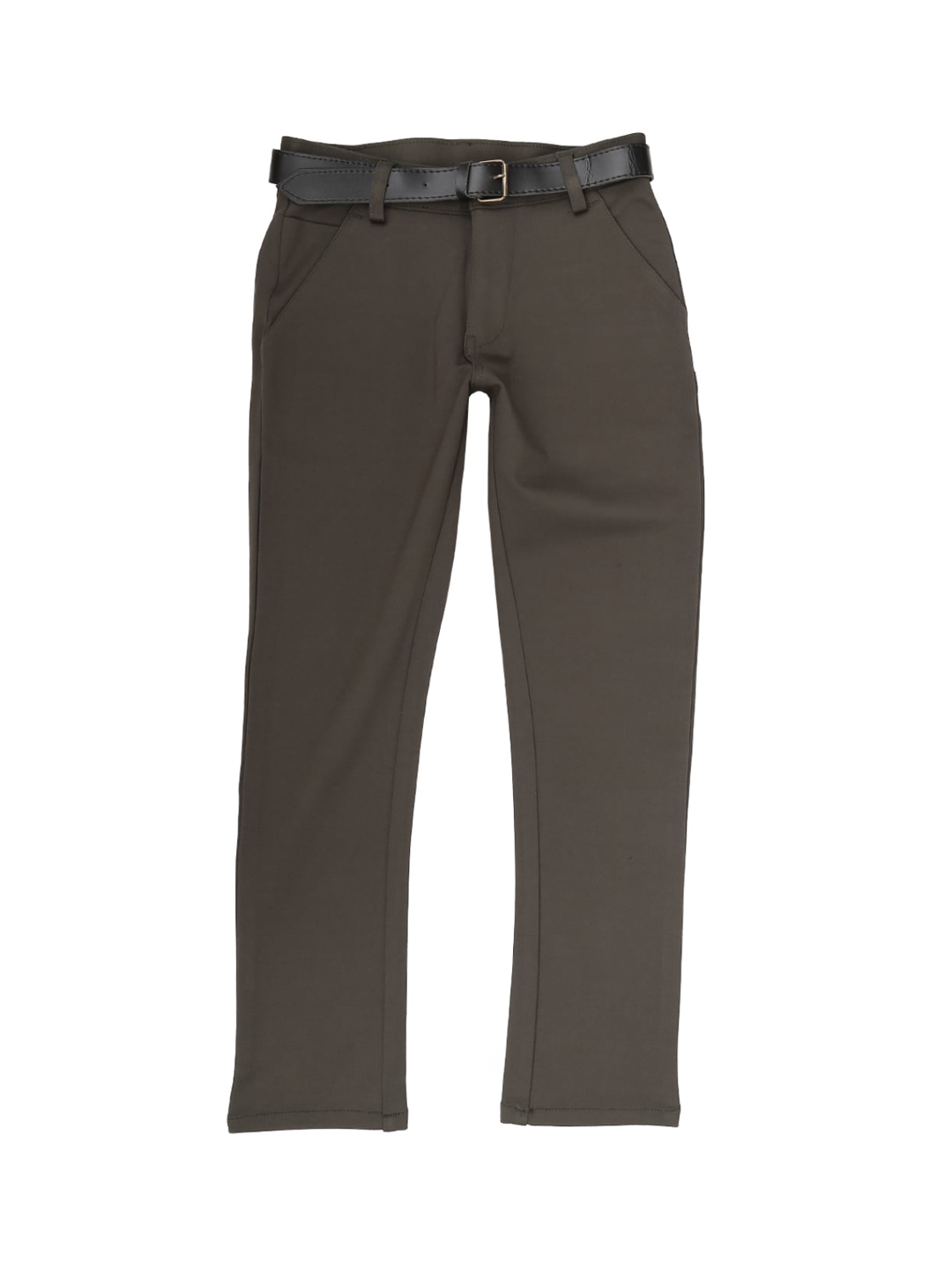Buy V Mart Boys Olive Green Classic Mid Rise Regular Fit Trousers ...